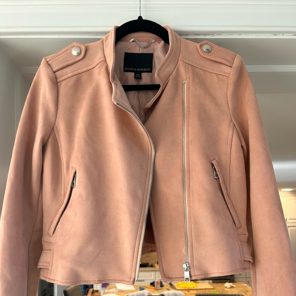 Banana Republic Women's Blush vegan Leather Jacket